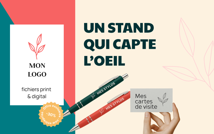 kakémono typographie logo stand graphiste stylo personnalisé